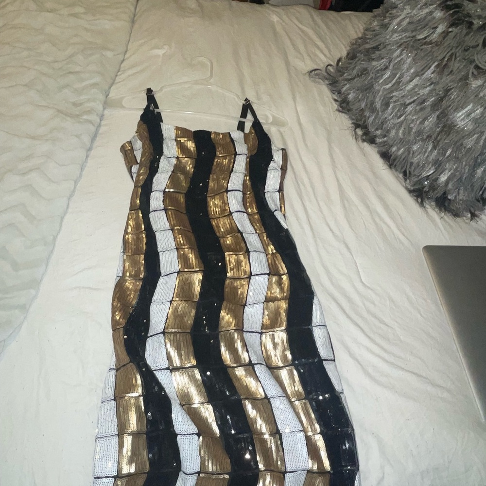 Striped sequence dress